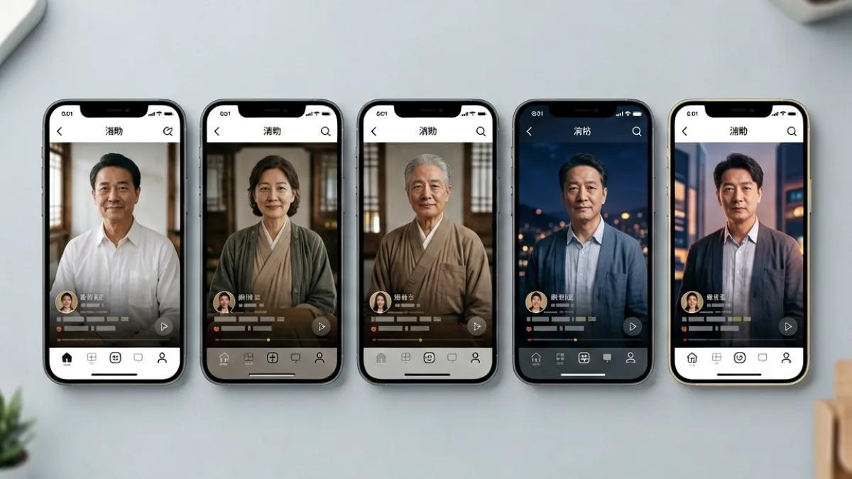 96视频与爱奇艺、B站、优酷等主流视频平台并排对比的示意图，展示各平台界面风格差异